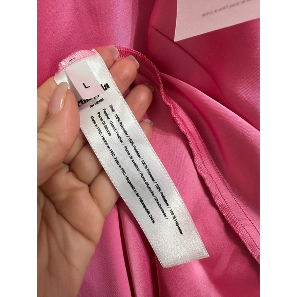 Cult Gaia Karosi Ostrich-Feather Satin Mini Dress size Large $518 NEW - Picture 6 of 7